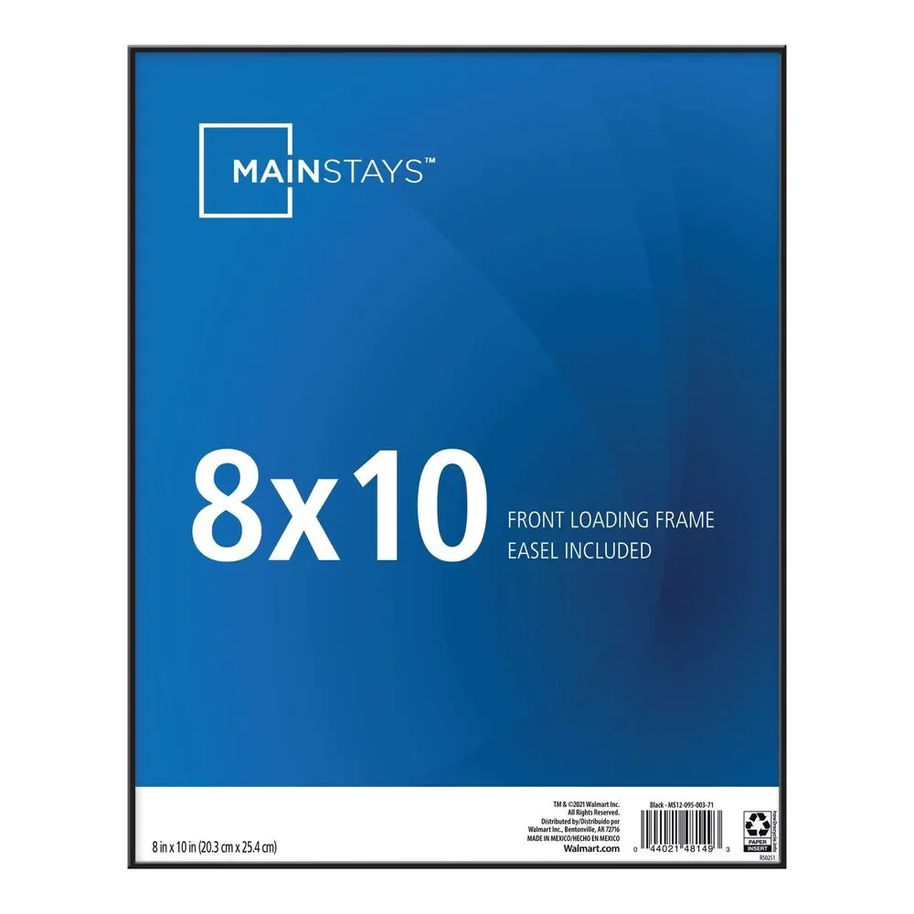 Mainstays 8x10 Front Loading Picture Frame - Black - Free Shipping